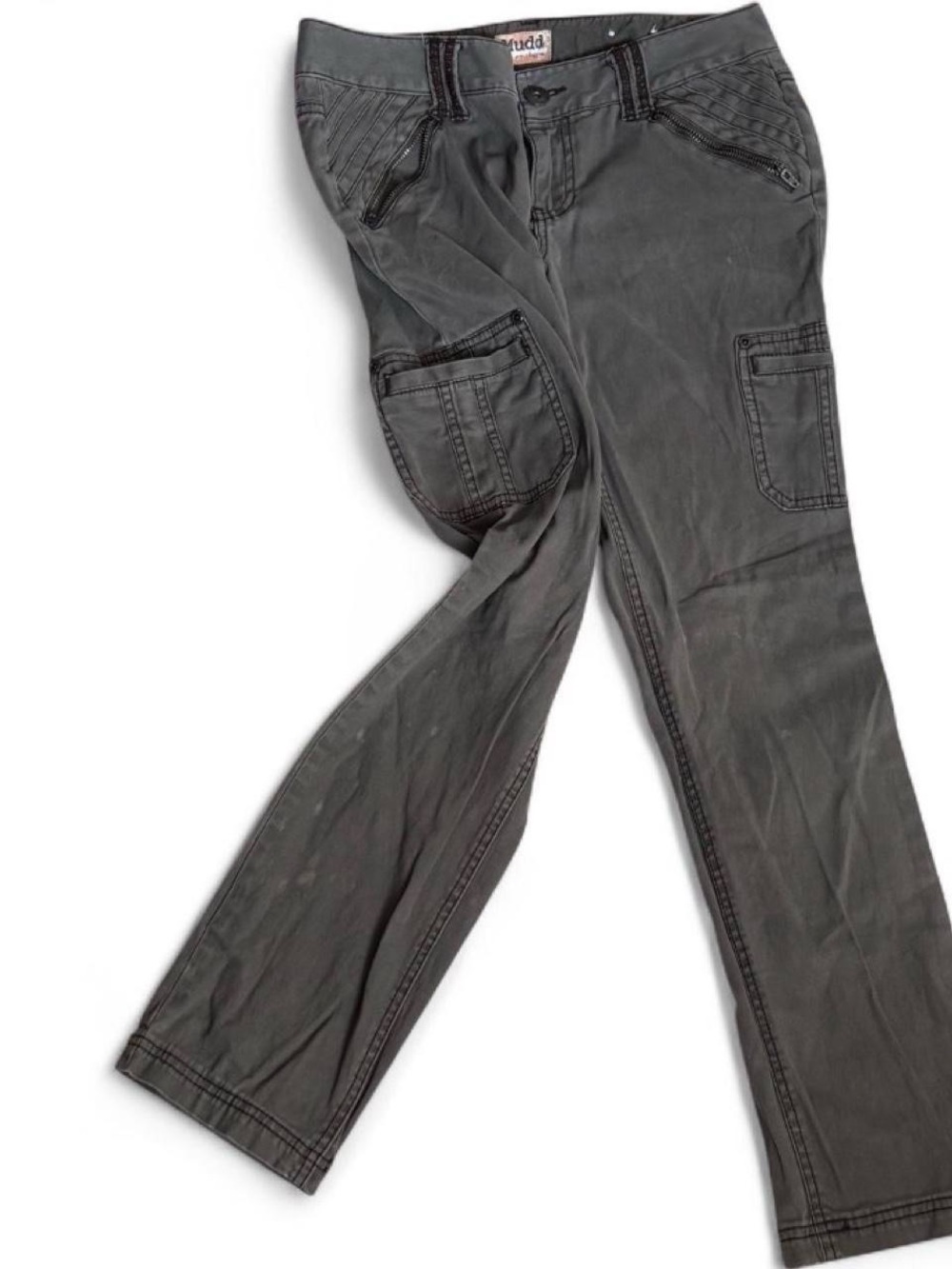 y2k low rise cargo pants in light brown, size 30” waist - Picture 2 of 5